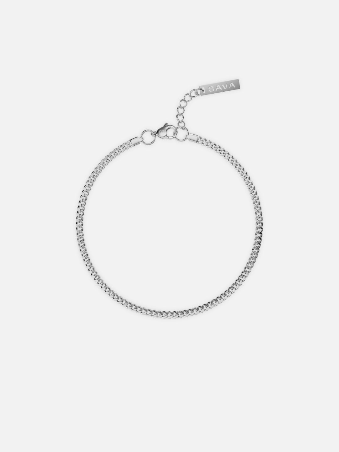 Pulsera cubana de 3 mm | Plata