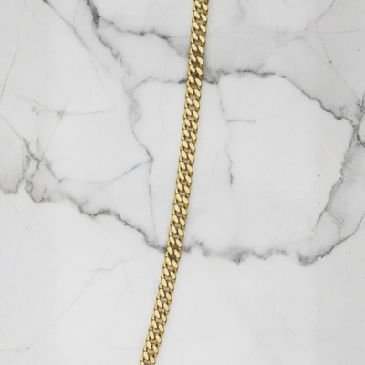 Cadena cubana de 3 mm en oro de 18 quilates