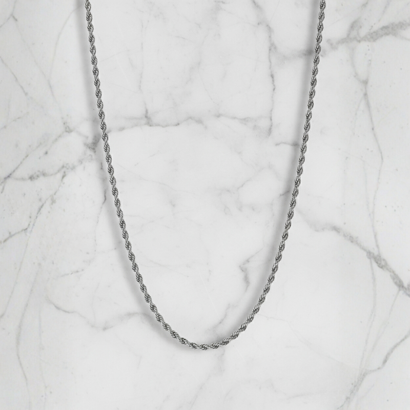 Cadena de cuerda plateada de 3 mm