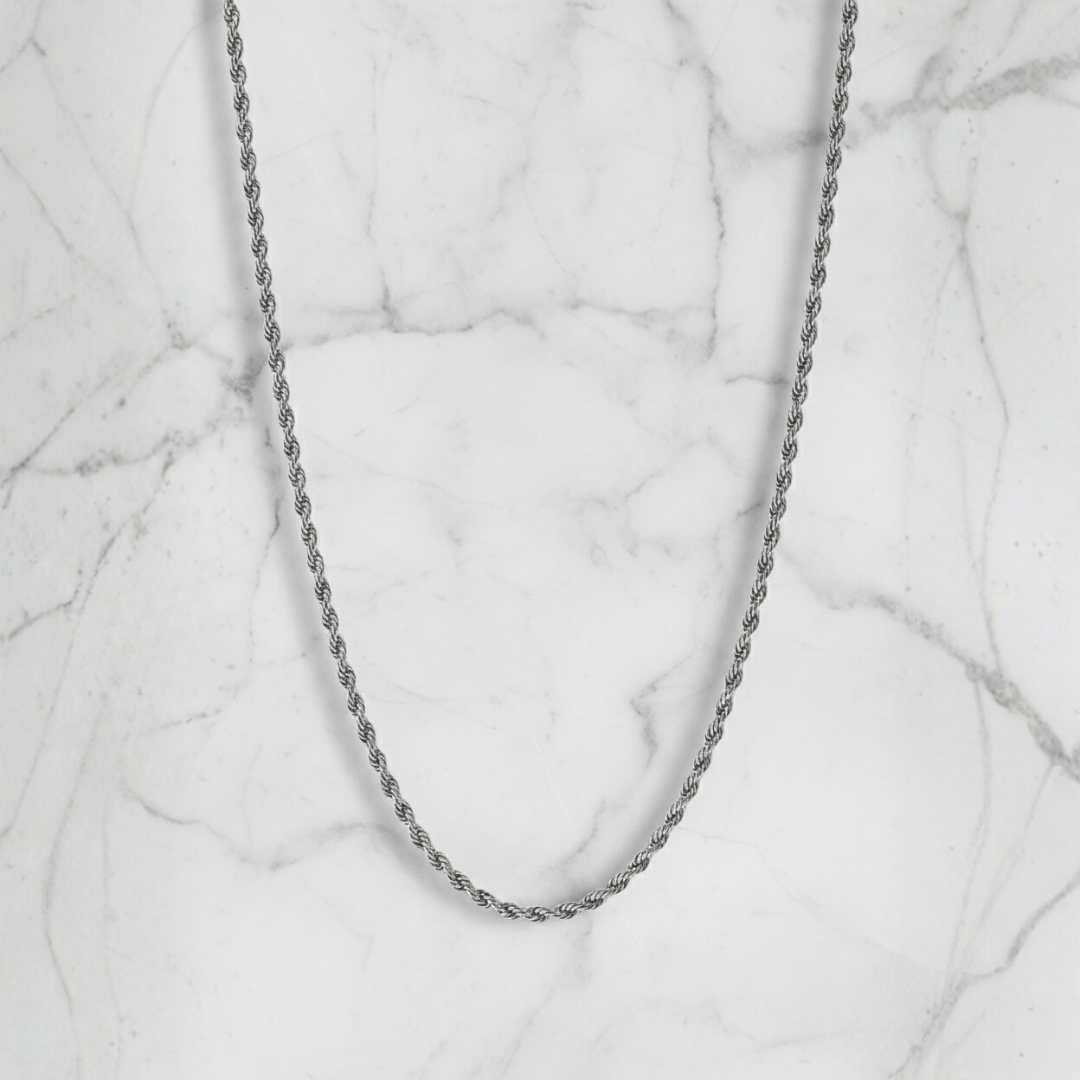 Cadena de cuerda plateada de 3 mm