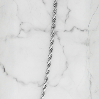 Cadena de cuerda plateada de 3 mm