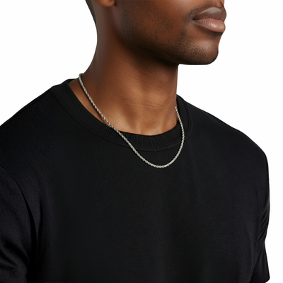 Cadena de cuerda plateada de 3 mm