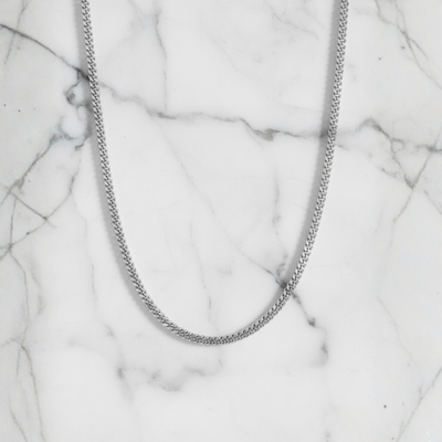 Cadena cubana de plata de 3 mm