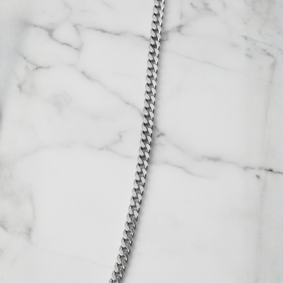 Cadena cubana de plata de 3 mm